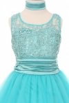 Royal Blue Coiled Sequin Lace Flower Girl Dress Royal Blue Coiled Sequin Lace Flower Girl Dress