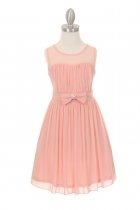 Blush Sweetheart Chiffon Flower Girl Dress