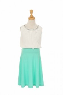 Mint Two Tone Flower Girl Dress