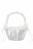 Ivory Sweet Satiny Sheen and Itty-Bitty Decorative blooms Girl Basket