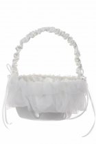 Ivory Satin and Organza Girl Basket