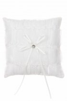 Ivory Lace with Pearls Ring Pillow