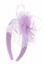 Lilac Beautiful Mesh Flower with Rhinestones Headband