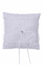 White Lace with Pearls Ring Pillow