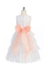 Ivory/Red Lace Layered Dress with Detachable Organza Sash
