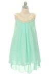 Rose Chiffon Clooney Lace Hi-low Flower Girl Dress Rose Chiffon Clooney Lace Hi-low Flower Girl Dress
