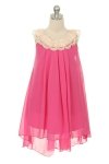 Rose Chiffon Clooney Lace Hi-low Flower Girl Dress Rose Chiffon Clooney Lace Hi-low Flower Girl Dress