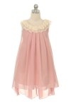 Rose Chiffon Clooney Lace Hi-low Flower Girl Dress Rose Chiffon Clooney Lace Hi-low Flower Girl Dress