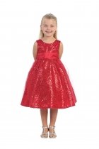 Sleeveless Tulle Sequin Flower Girl Dress