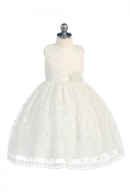 IVORY Organza Sleeveless Flower Girls Dress IVORY Organza Sleeveless Flower Girls Dress