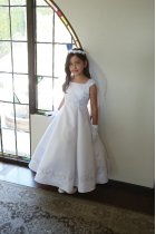 Simple Yet Elegant Bridal Satin Dress with Cap Sleeves