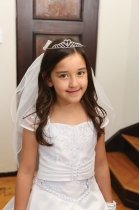 Dainty Heart Shaped Tiara with Dangling Rhinestone