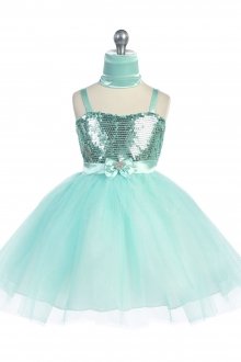 Mint Sequince Bodice with Sparkle Tulle Skirt Flower Girl Dress Mint Sequince Bodice with Sparkle Tulle Skirt Flower Girl Dress
