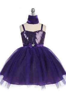 Purple Sequince Bodice with Sparkle Tulle Skirt Flower Girl Dress Purple Sequince Bodice with Sparkle Tulle Skirt Flower Girl Dress