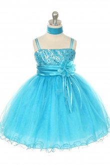 Turquoise Sequin Bodice with Sparkle Tulle Flower Girl Dress Turquoise Sequin Bodice with Sparkle Tulle Flower Girl Dress