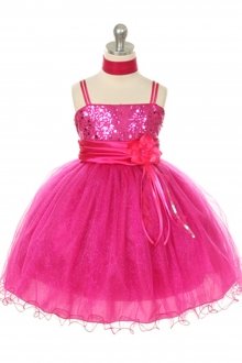 Fuchsia Sequin Bodice with Sparkle Tulle Flower Girl Dress Fuchsia Sequin Bodice with Sparkle Tulle Flower Girl Dress