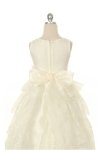 Ivory/Red Lace Layered Dress with Detachable Organza Sash