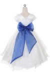 Ivory/Ivory Satin and Organza Flower Girl Dress