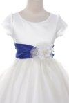 Ivory/Ivory Satin and Organza Flower Girl Dress