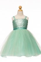 Mint Beautiful Sequin dress perfect Flower girl dress