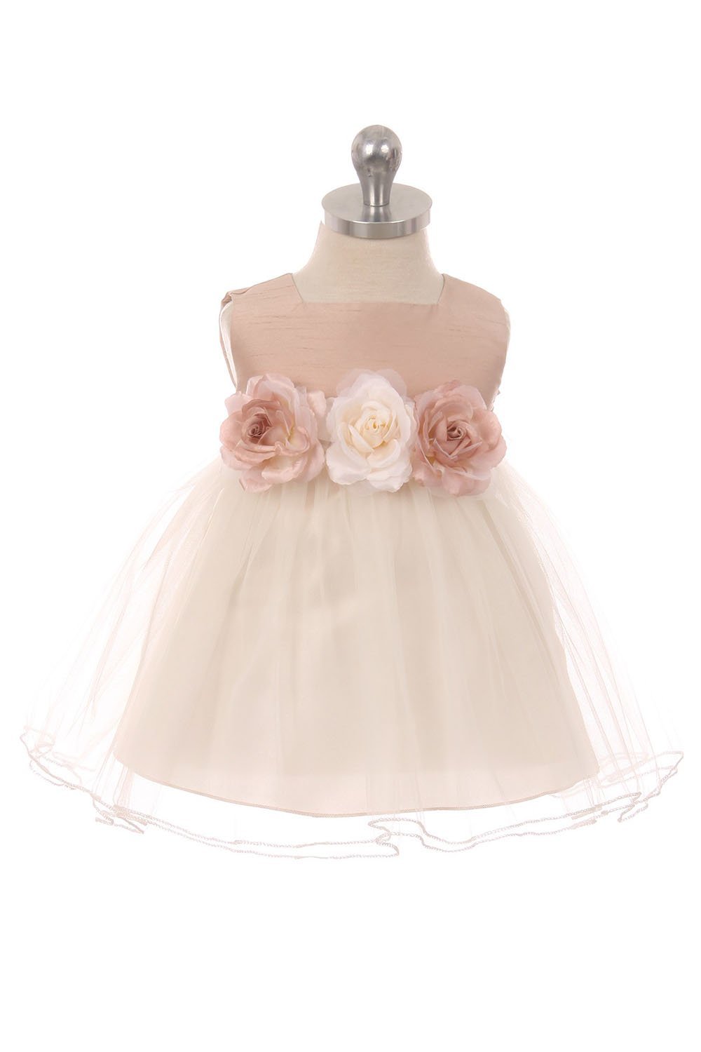 Vintage Rose Satin Tulle Baby Dress Vintage Rose Satin Tulle Baby Dress