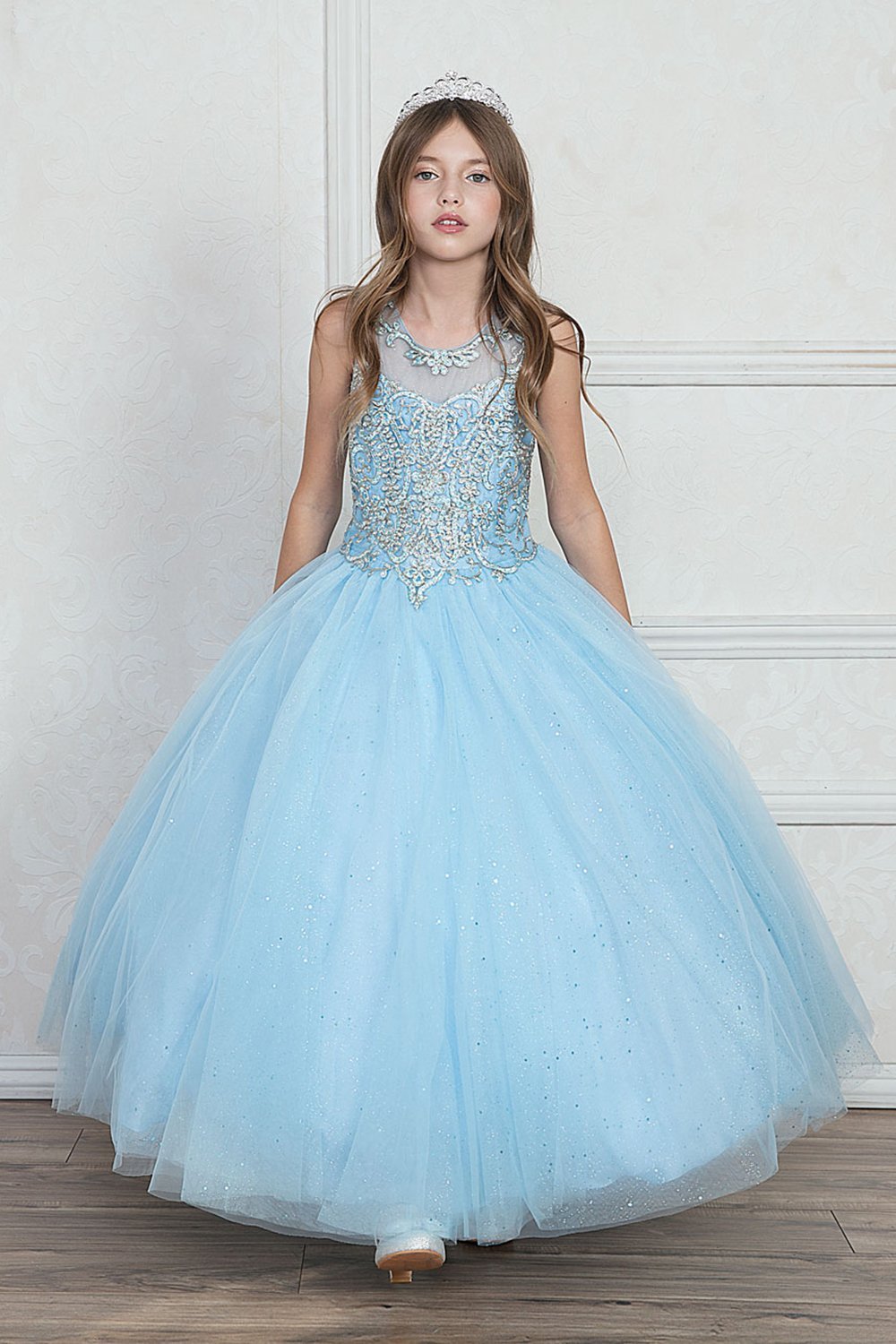 Perry Beautiful Jeweled on Bodice Ball Gown Dress