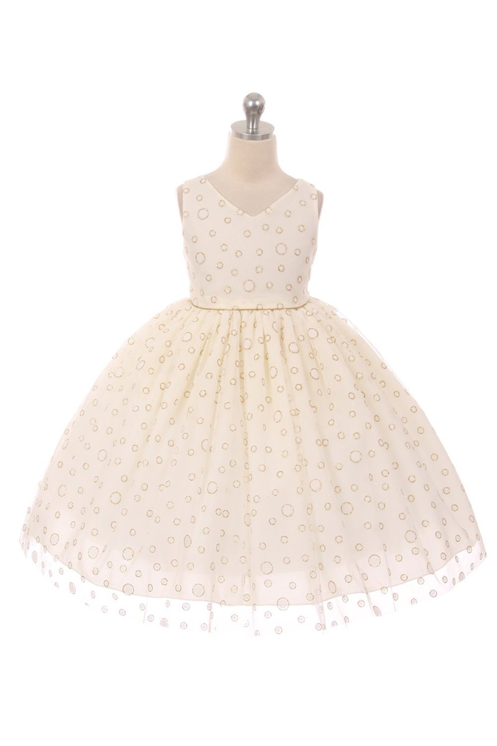 Ivory Glitter Tulle Overlay Dress Ivory Glitter Tulle Overlay Dress