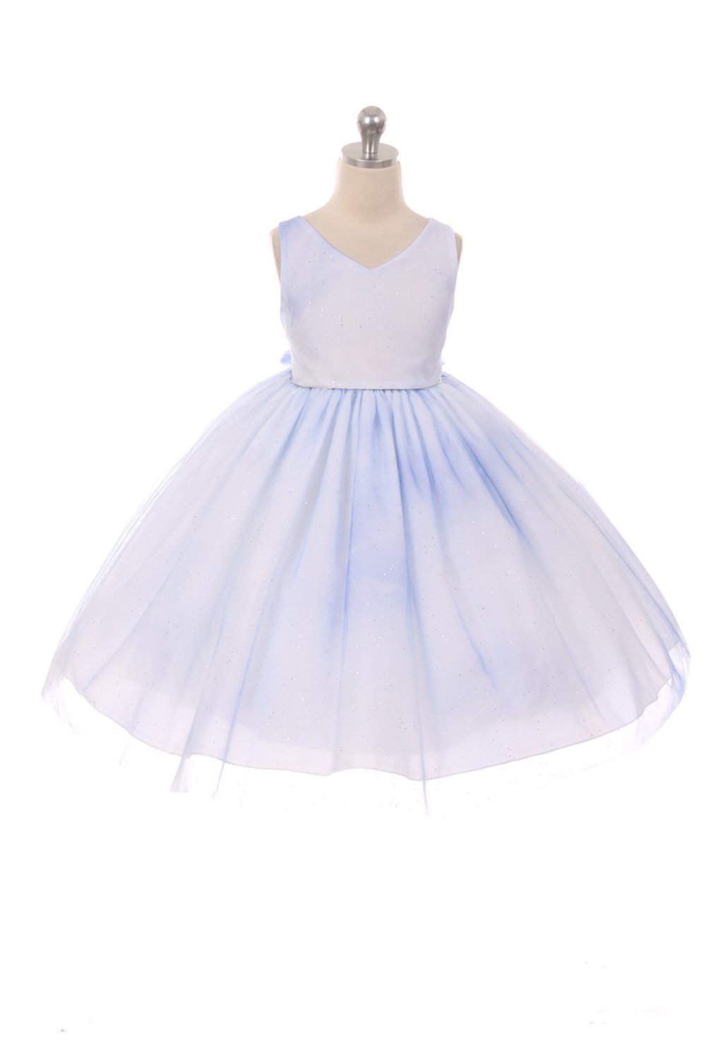 Light Blue Glitter Tulle Overlay Dress Light Blue Glitter Tulle Overlay Dress