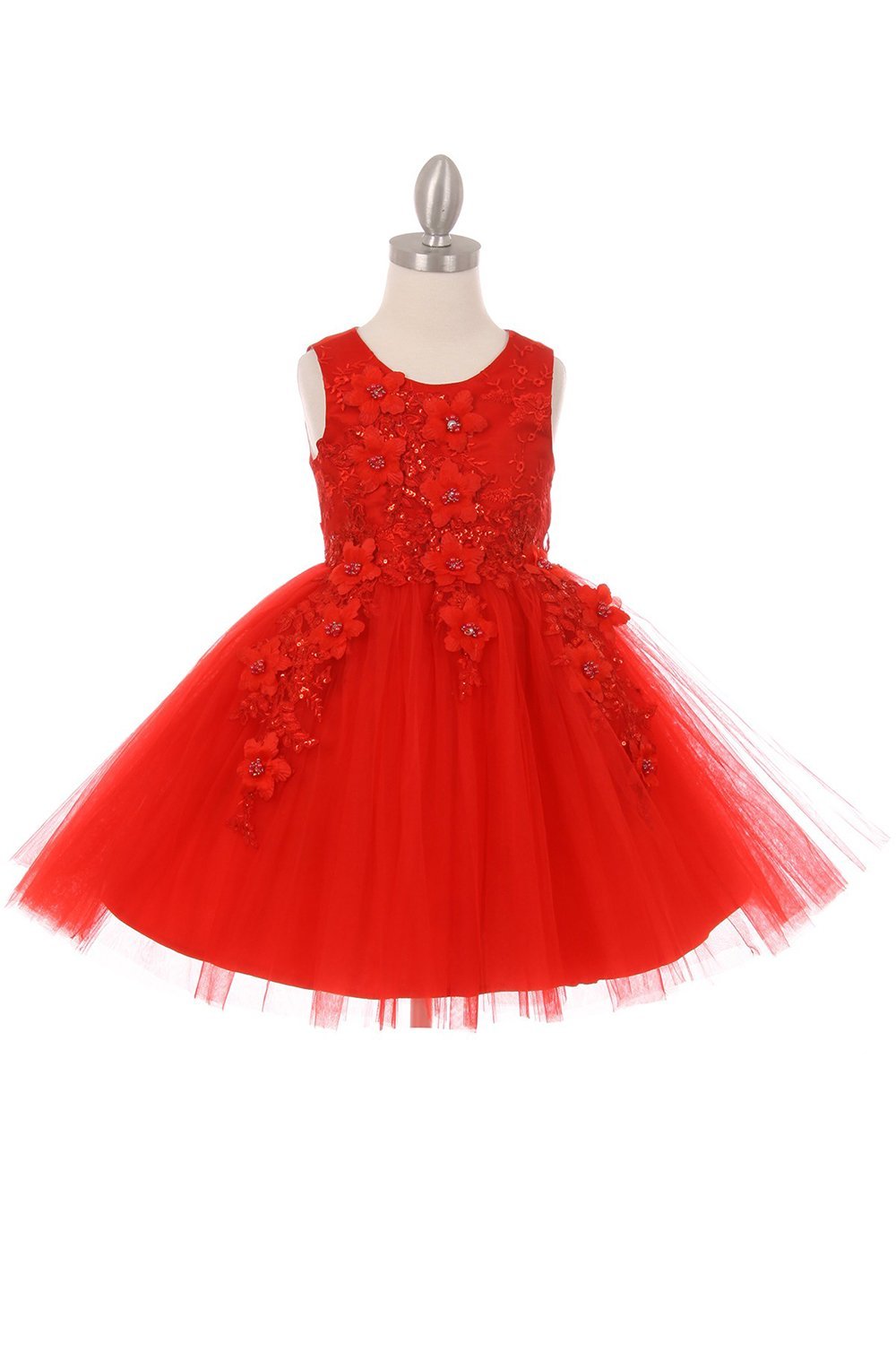 Red Beautiful 3D Flower Dress Red Beautiful 3D Flower Dress