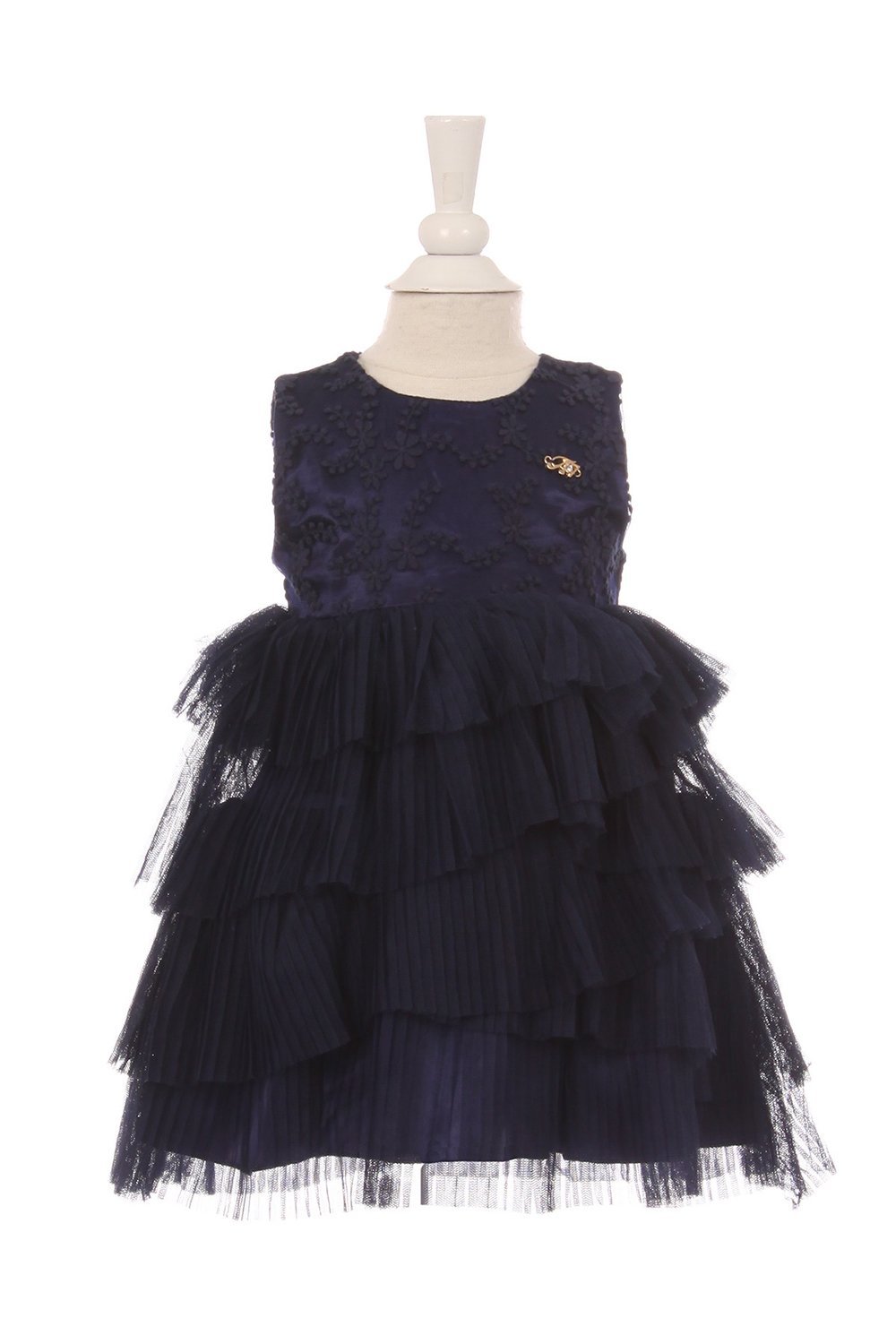 Navy Multi Tiered Tulle Skirt Baby Dress Navy Multi Tiered Tulle Skirt Baby Dress