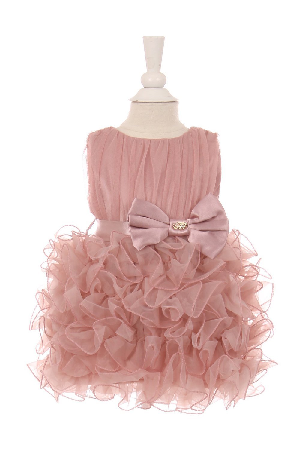 Dusty Rose Organza Ruffle Skirt Baby Dress Dusty Rose Organza Ruffle Skirt Baby Dress