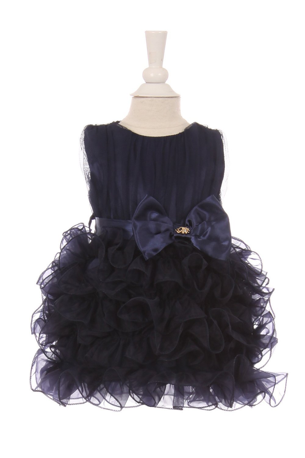 Navy Organza Ruffle Skirt Baby Dress Navy Organza Ruffle Skirt Baby Dress