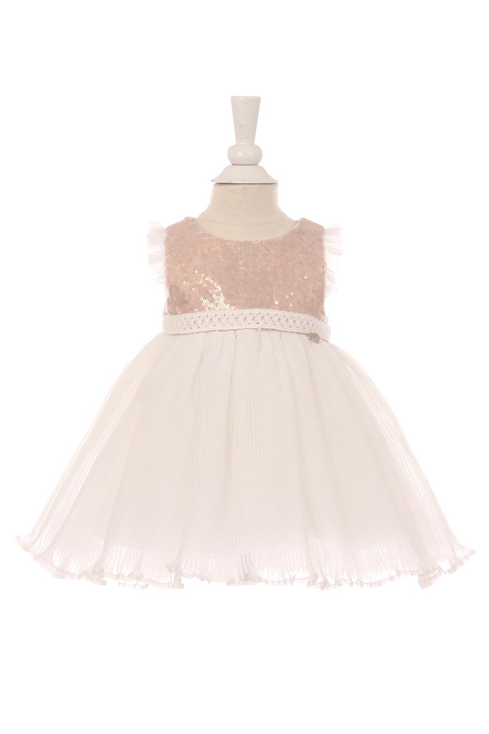 Champagne/Ivory Sequin Top Baby Dress Champagne/Ivory Sequin Top Baby Dress