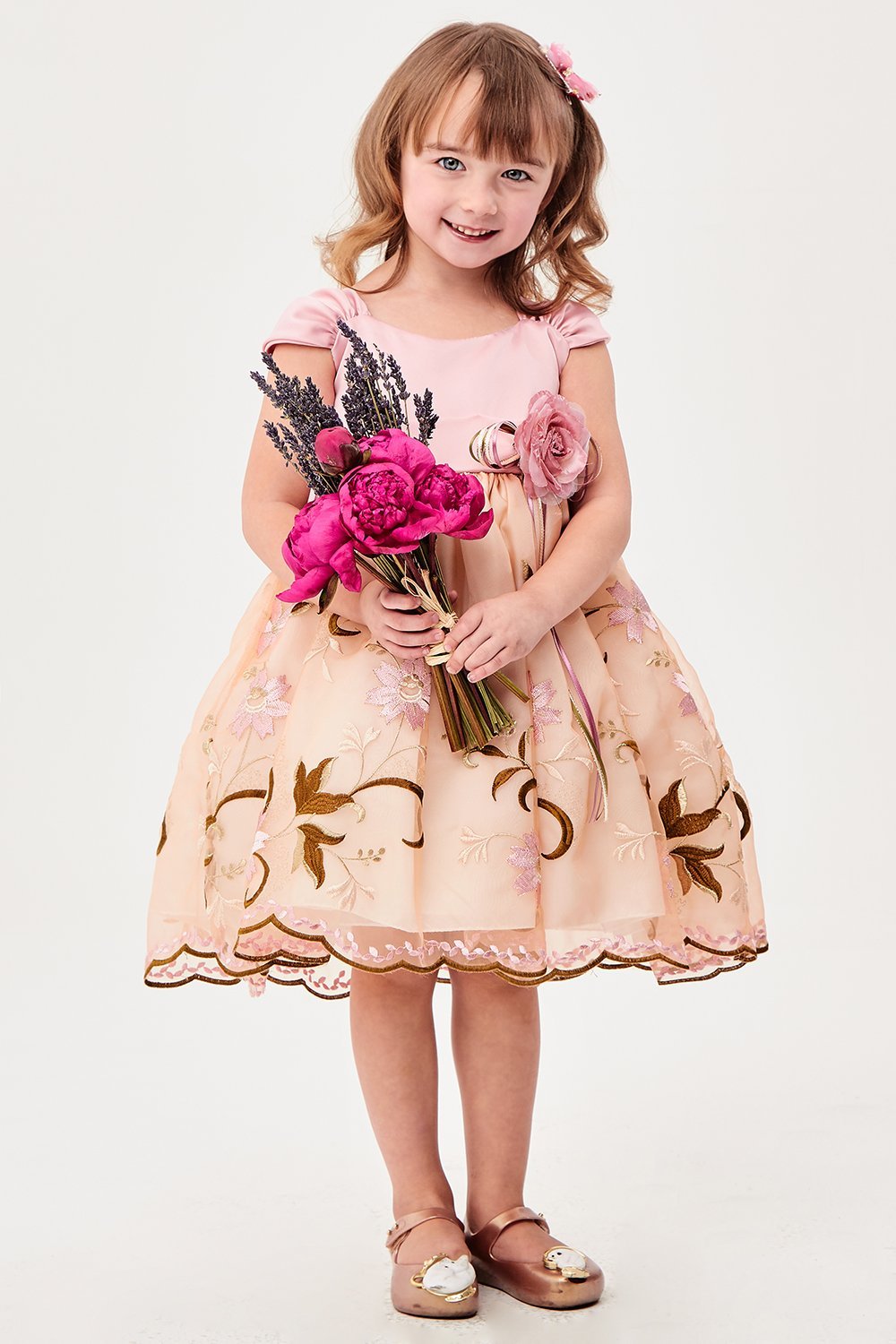 Dusty Rose Floral Embroidered Dress Dusty Rose Floral Embroidered Dress