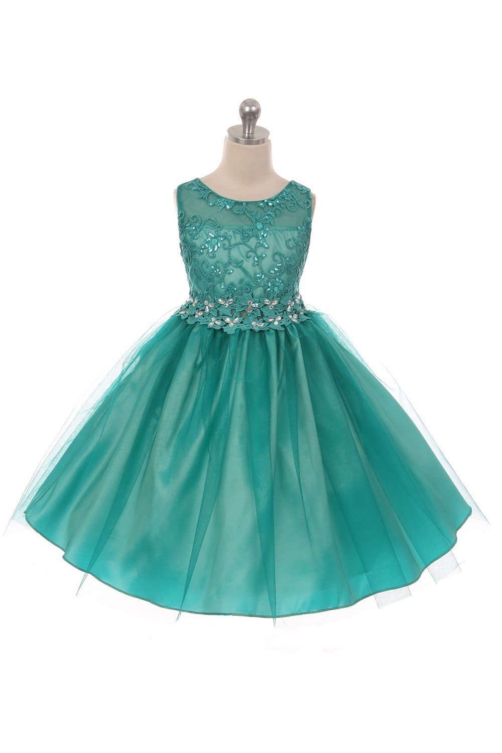 Jade Embroidered Floral Mesh Lace Dress Jade Embroidered Floral Mesh Lace Dress