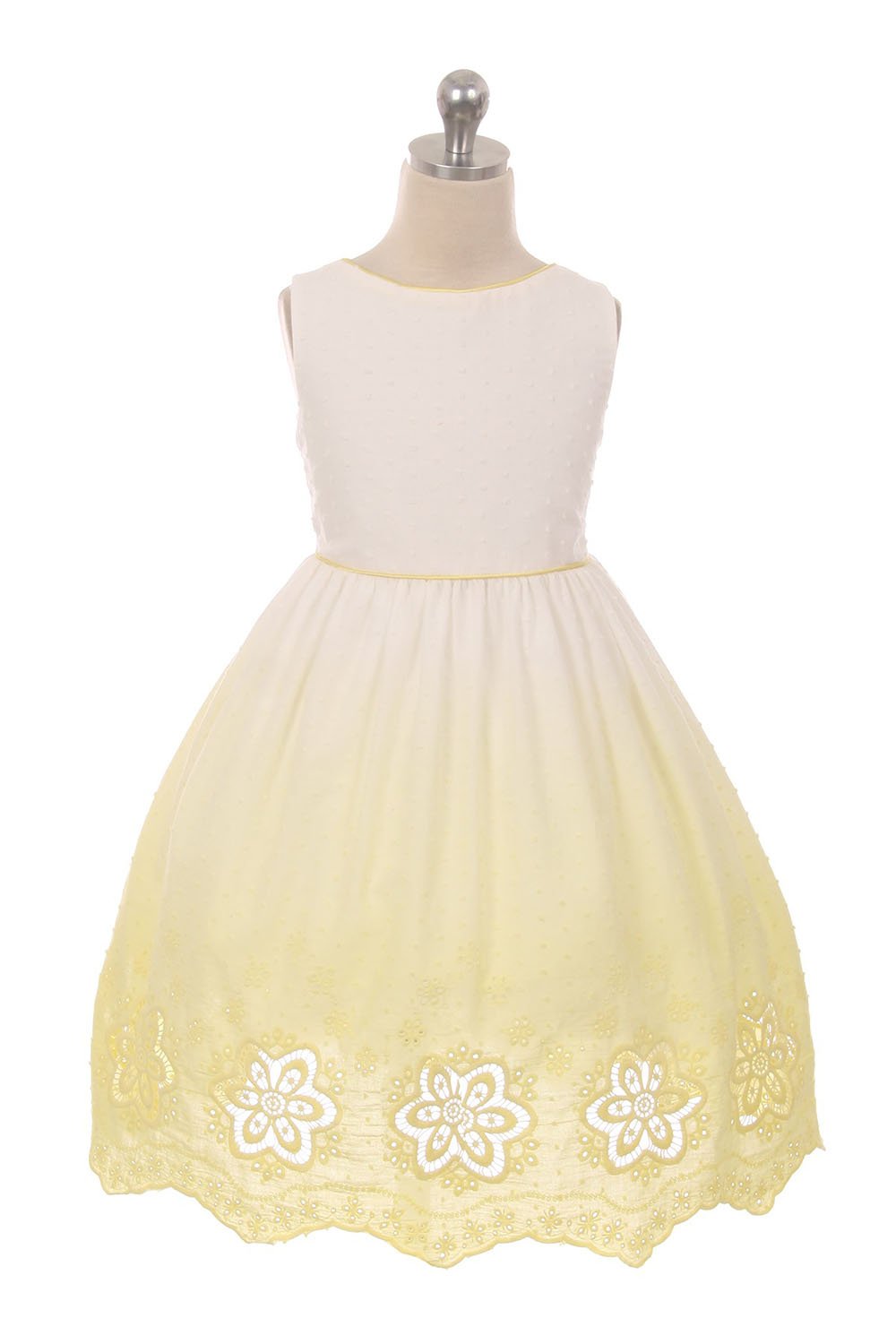 Yellow Ombre Cotton Cut Out Dress Yellow Ombre Cotton Cut Out Dress
