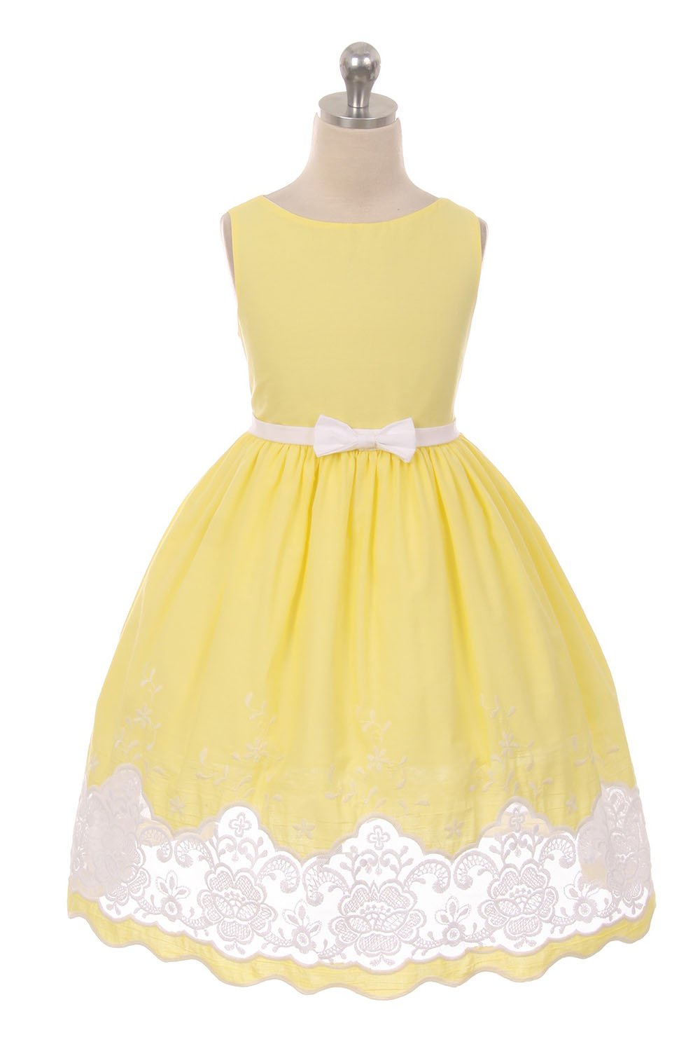Yellow Cotton Sheer Embroidery Dress Yellow Cotton Sheer Embroidery Dress