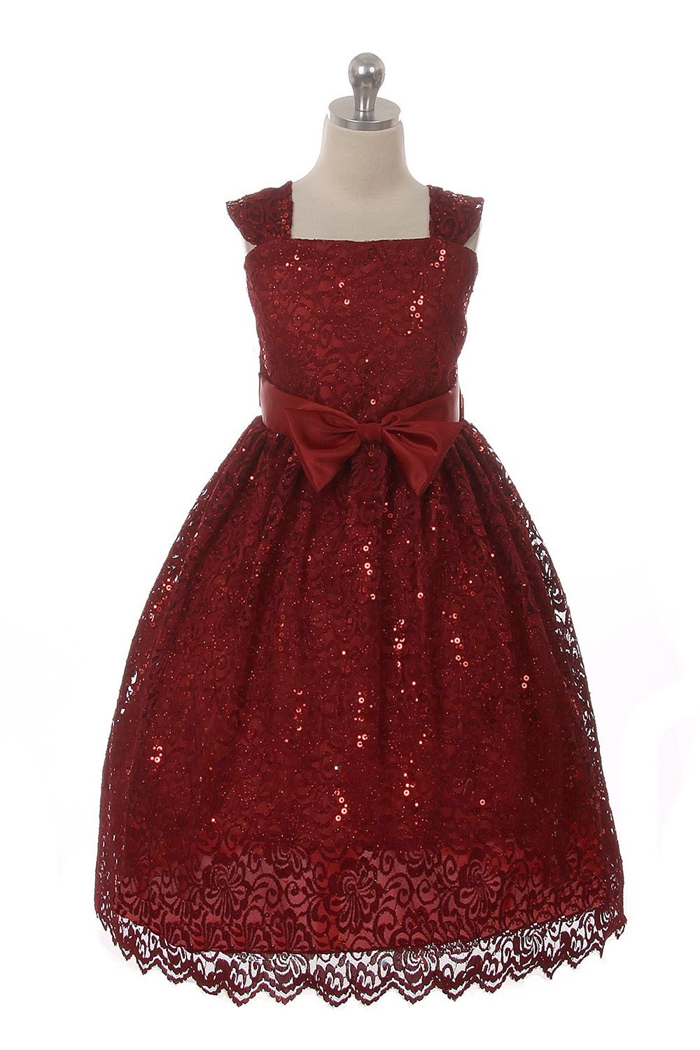Burgundy Sequins Skater Lace Fall Dress Burgundy Sequins Skater Lace Fall Dress