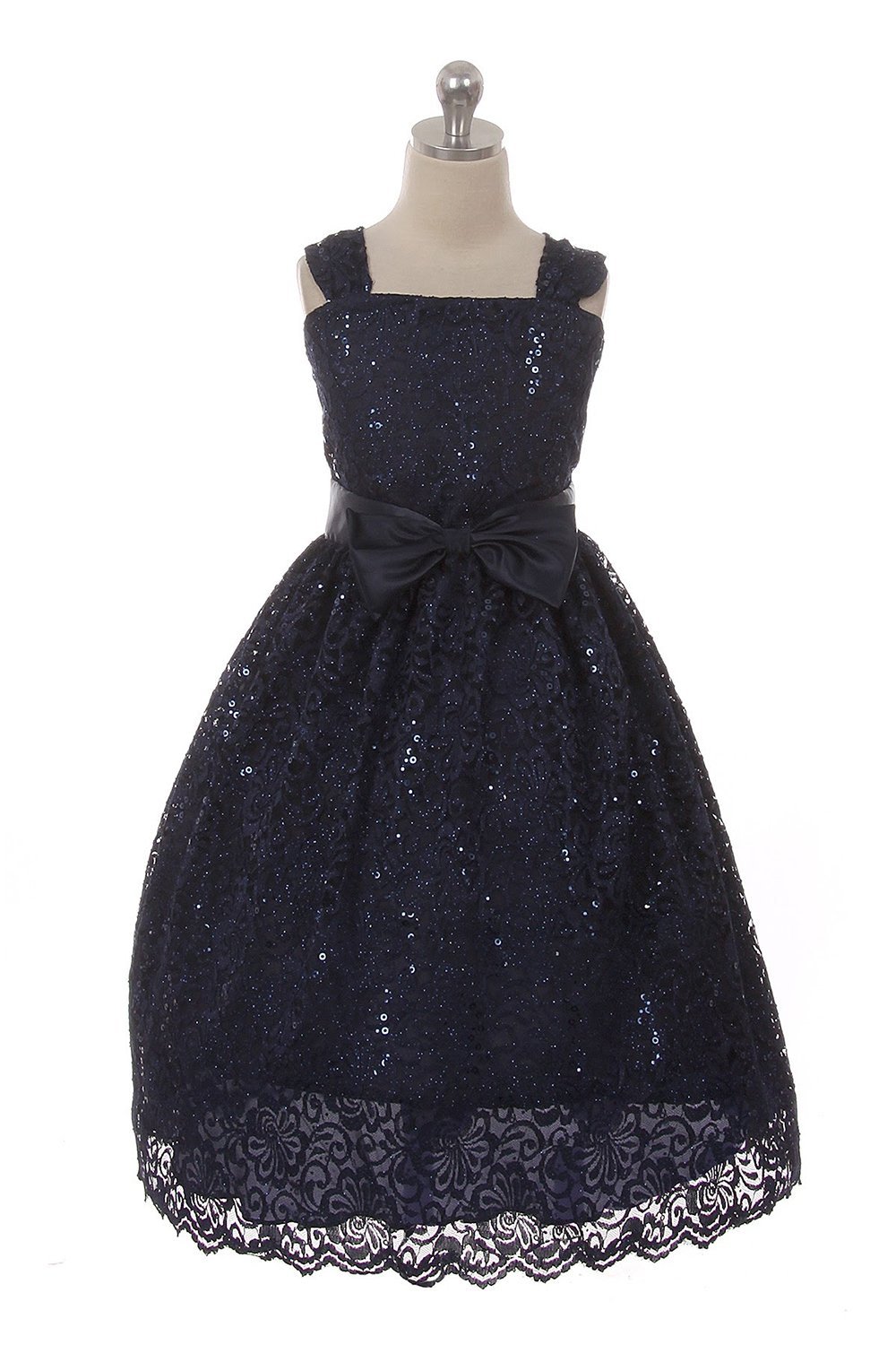 Navy Sequins Skater Lace Fall Dress Navy Sequins Skater Lace Fall Dress