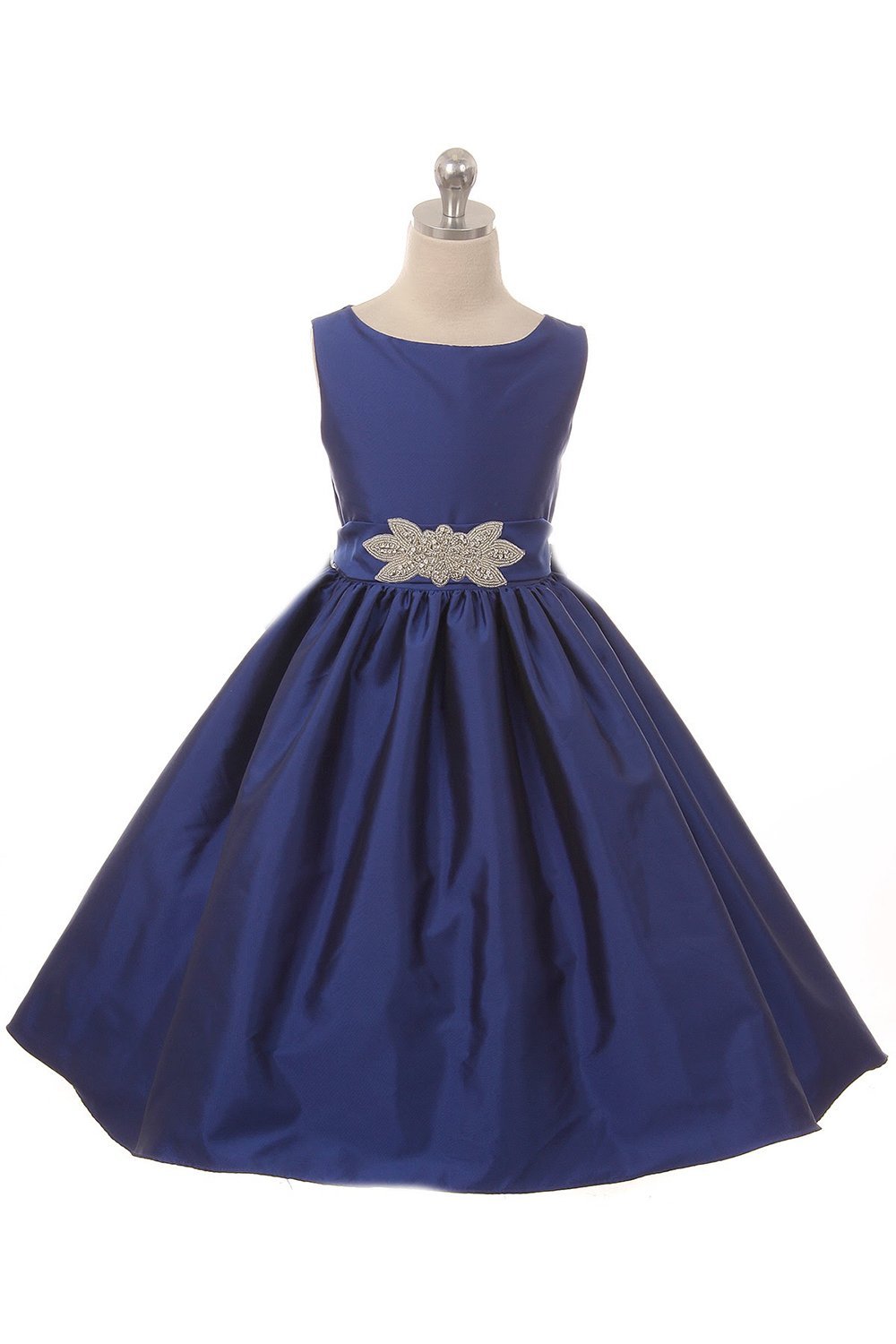 Royal Blue Victorian Silky-Satin Dress With a Detachable Sash Royal Blue Victorian Silky-Satin Dress With a Detachable Sash