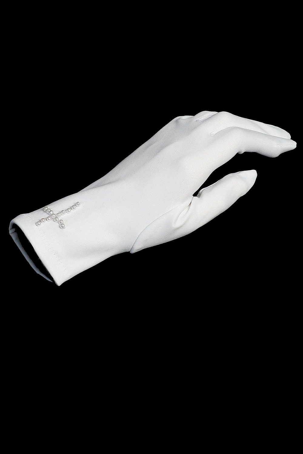 Satin Glove with Pearl Cross Satin Glove with Pearl Cross