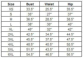 CD-5098-FU - Size Chart