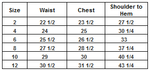 KC-D1184P1 - Size Chart