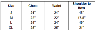 KD-195BM - Size Chart