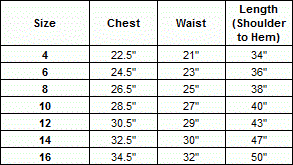 SG-4325-WH - Size Chart