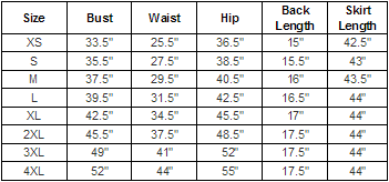AP-L1178-OW - Size Chart