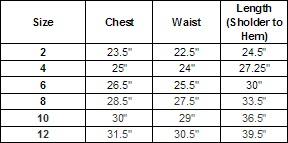 KC-D1218-WC - Size Chart