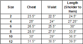 KC-D1225-TB - Size Chart