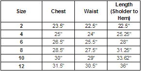 KC-J1223-RD - Size Chart