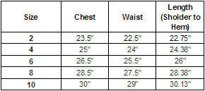 KC-J1227-TL - Size Chart
